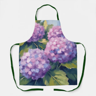 Lila Hortensien Blumen-Aquarell Schürze