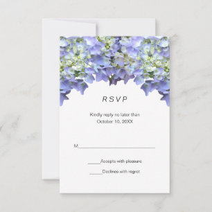 Lila Hortensien einfache Hochzeits-RSVP RSVP Karte