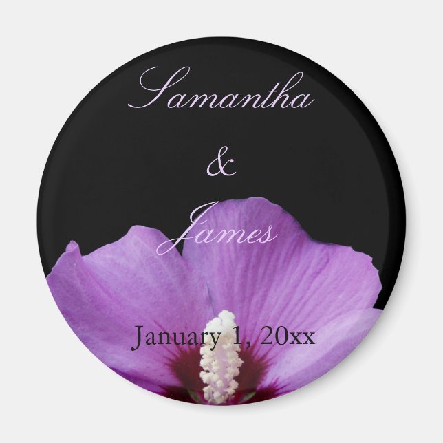 Lila Hortensien Hochzeit Magnet (Vorne)