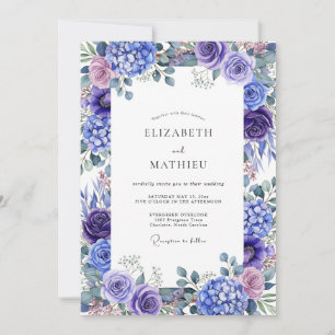 Lila Hortensien Hochzeit mit floraler Romantik Einladung