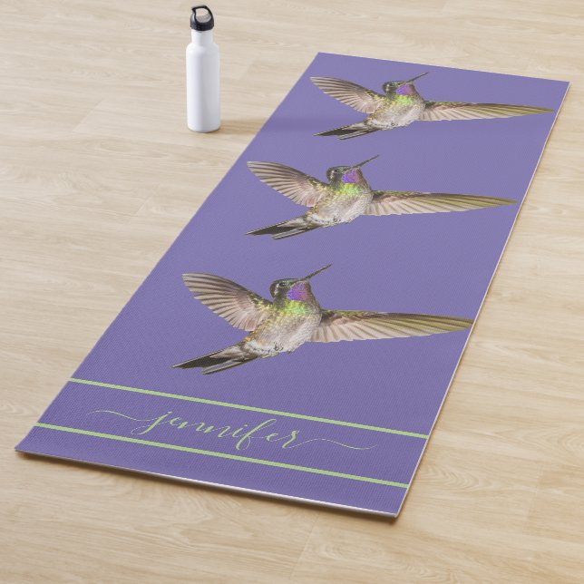 Lila Hummingbird Monogram Yogamatte (Beispiel)
