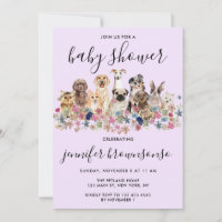 Lila Hunde Haustiere Familienfeier Kinderdusche