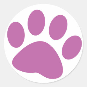 Lila Hunde Tierpfade Runder Aufkleber