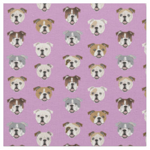 lila Hunde von Bulldogs Stoff