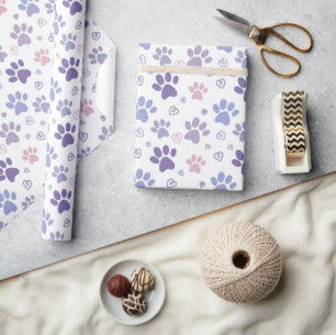 Lila Hundehütte Geschenkpapier