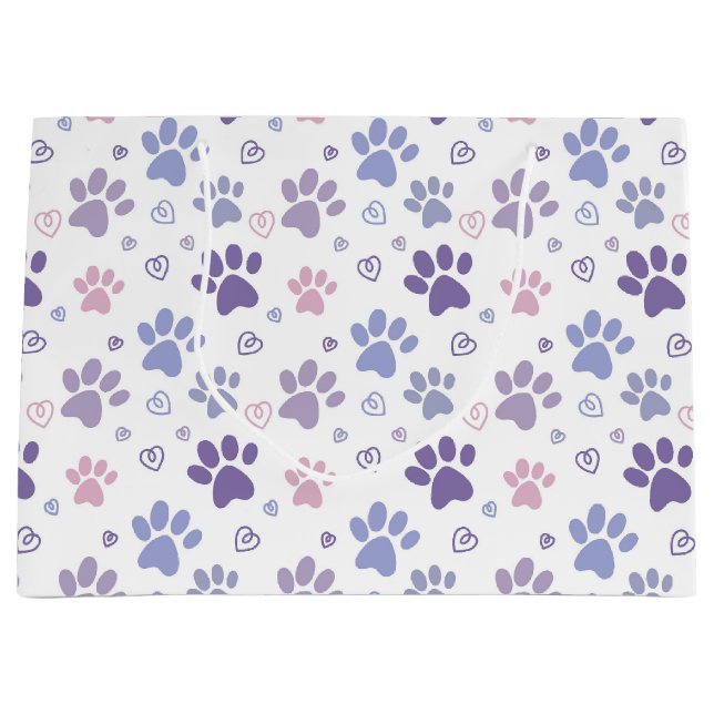 Lila Hundehütte Große Geschenktüte (Vorderseite)