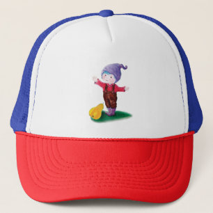 Lila Hutgenom mit Blauhaar und Birne Truckerkappe