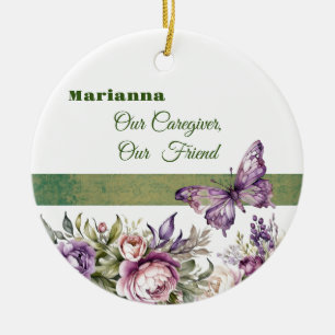 Lila Hütte Blumenzucht Keramik Ornament