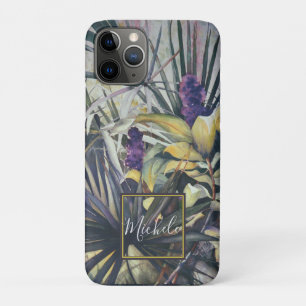 Lila Hyacinths Monogram tropische Palmen Case-Mate iPhone Hülle