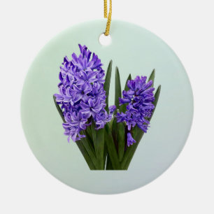 Lila Hyazinthen-Duo Keramik Ornament