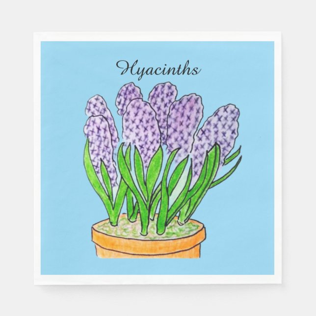 Lila Hyazinthen  Serviette (Vorderseite)