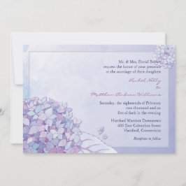 Lila Hydrangea Blooms Blumenhochzeit Einladung