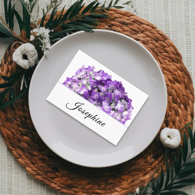 Lila Hydrangea-Blume Hochzeiten Platzkarten (Von Creator hochgeladen)