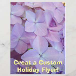 Lila Hydrangea Blume Holiday Flyer Paper