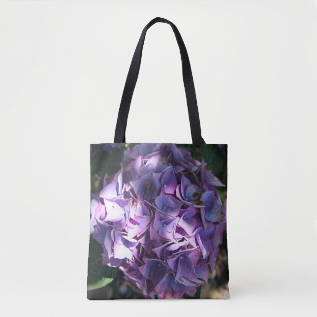 Lila Hydrangea-Blume Tasche (Vorderseite)