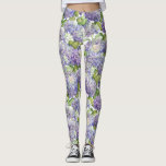 Lila Hydrangea-Blumenmuster Leggings<br><div class="desc">Diese BlumenLeggings haben Sie gekleidet in der Art. Dieser Ausrüstungsbeschreibungsempfindliche Lila und Lavendel Hydrangea blüht auf einem weißen Hintergrund. Entworfen durch weltberühmtes Künstler ©Tim Coffey.</div>