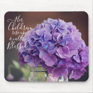 Lila Hydrangea Christlich Mütter Tag Verse Mousepad
