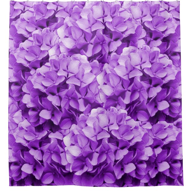 Lila Hydrangea Duschvorhang (Vorderseite)