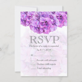 Lila Hydrangea Hochzeit RSVP-Karte RSVP Karte