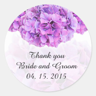 Lila Hydrangea Hochzeitsticker Hydrangea4 Runder Aufkleber