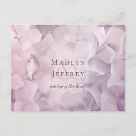 Lila Hydrangea mit Blumenrosa Save the Date Ankündigungspostkarte