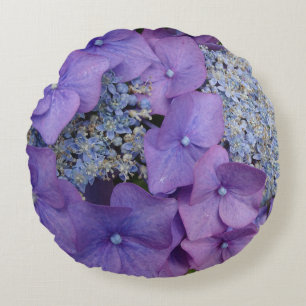 Lila Hydrangea Naher Rundkissen Rundes Kissen