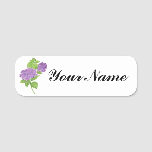 Lila Hydrangea-Namensmarke Namensschild (Vorderseite)
