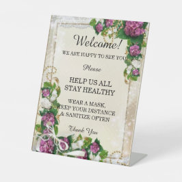 Lila Hydrangea und Hochzeitssicherheit Sockelschild