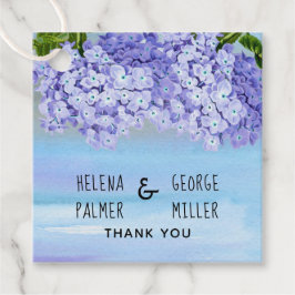 Lila Hydrangea Wasserfarbenhochzeit Geschenkanhänger