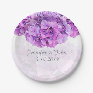Lila Hydrangea Wedding Collection Papierplatte Pappteller