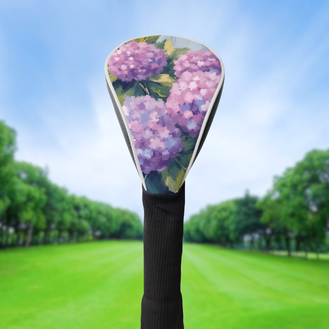 Lila Hydrangeas Aquarellmalerei Golf Headcover (Von Creator hochgeladen)