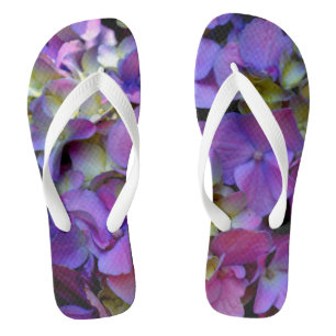 Lila Hydrangeas Flip Flops
