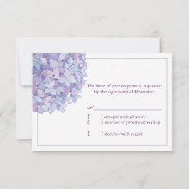 Lila Hydrangeas Floral Wedding RSVP