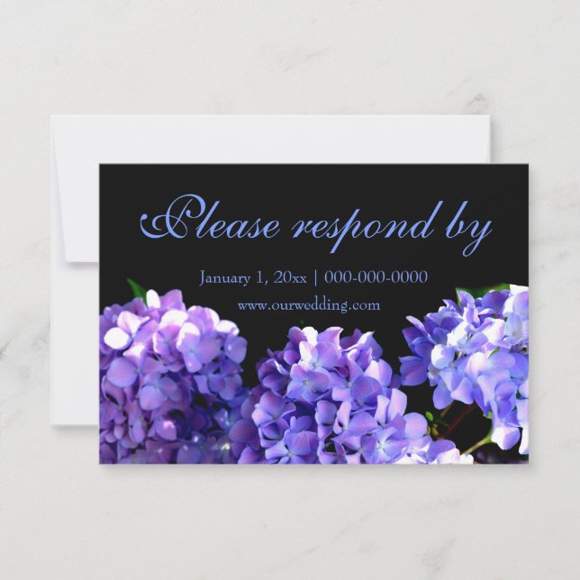Lila Hydrangeas magenta violette Blumen uAwg Save The Date (Vorderseite)