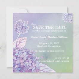 Lila Hydrangeas Ombre Wedding speichern das Datum Save The Date