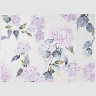 Lila Hydrangetepapier in Aquarellfarbe Seidenpapier