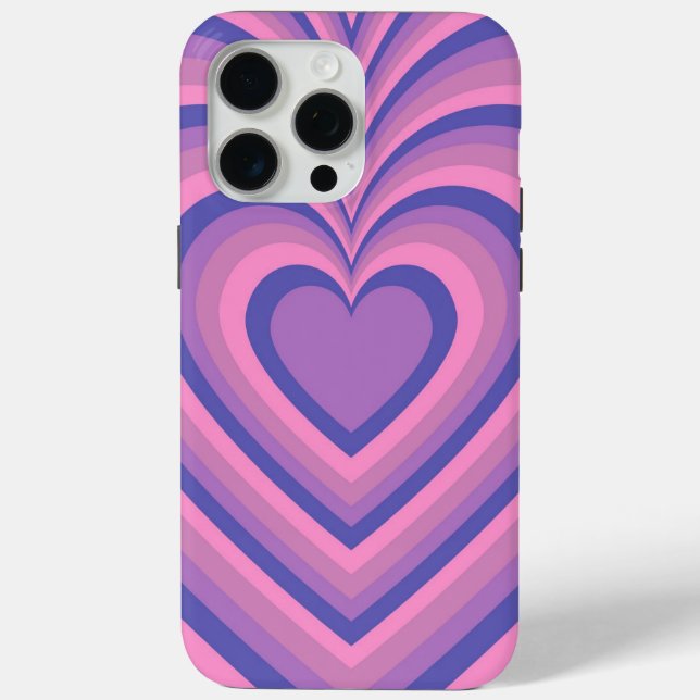 Lila Hypnotic Heart Liebe Muster Case-Mate iPhone Hülle (Rückseite)