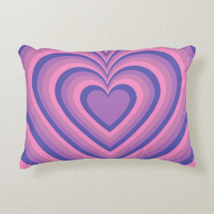 Lila Hypnotic Heart Liebe Muster Dekokissen