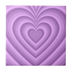 Lila Hypnotic Heart Liebe Muster Fliese