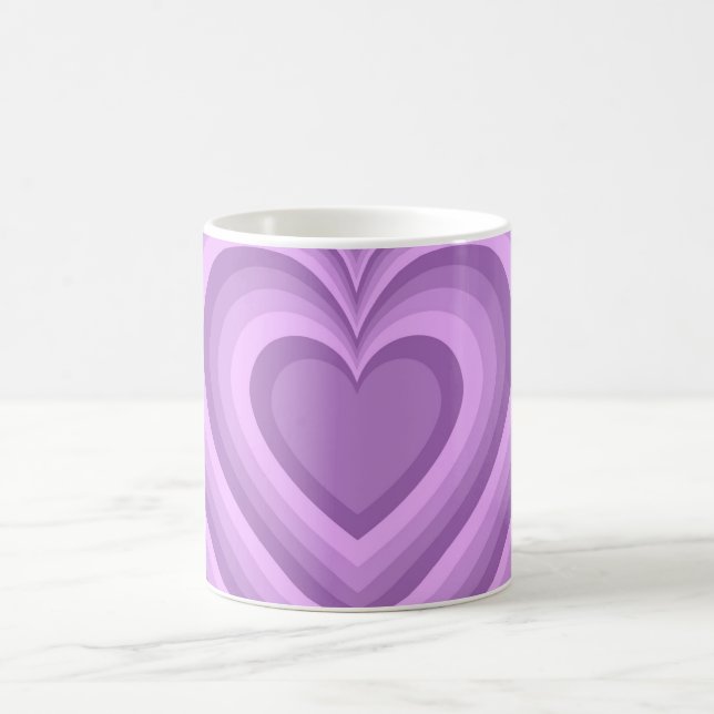 Lila Hypnotic Heart Liebe Muster Kaffeetasse (Mittel)