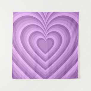 Lila Hypnotic Heart Liebe Muster Wandteppich