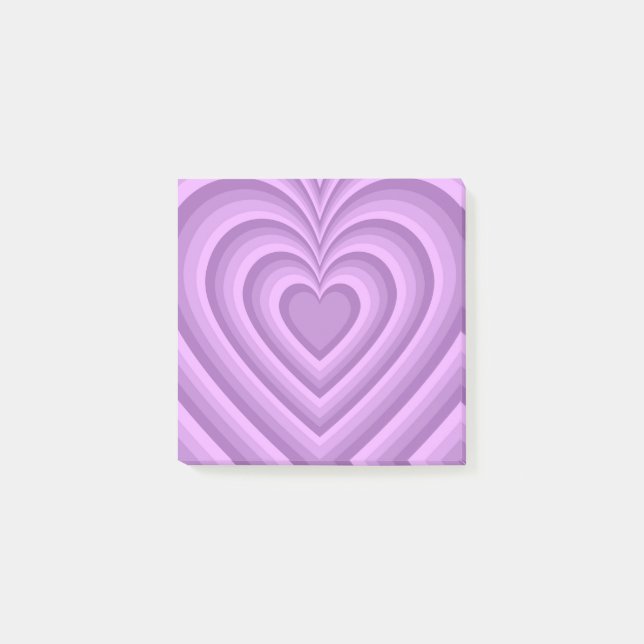 Lila Hypnotic Herzdesign Chic & Retro Post-it Klebezettel (Vorderseite)