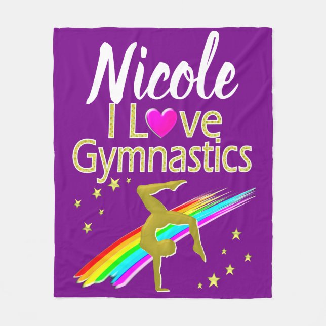 LILA I LIEBE GYMNASTICS-DESIGN FLEECEDECKE (Vorderseite)