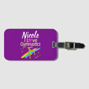 LILA I LIEBE GYMNASTICS-DESIGN GEPÄCKANHÄNGER
