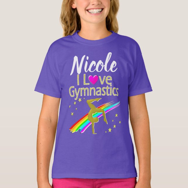 LILA I LIEBE GYMNASTICS-DESIGN T-Shirt (Vorderseite)