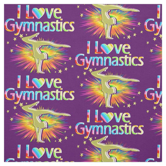 LILA I LIEBE GYMNASTICS FABRIC STOFF (Muster)