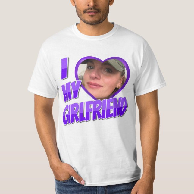 Lila I Liebe My Girlfriend Foto T - Shirt (Vorderseite)