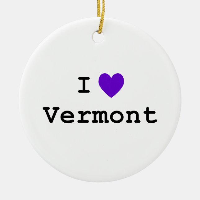 Lila I Liebe Vermont Keramikornament (Vorne)