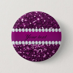 Lila Imitat-Glitzer und Diamanten Button