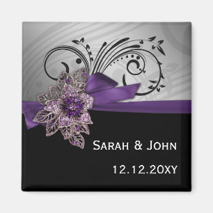 Lila IMITATE Band Vintag Brooche Hochzeit Magnet